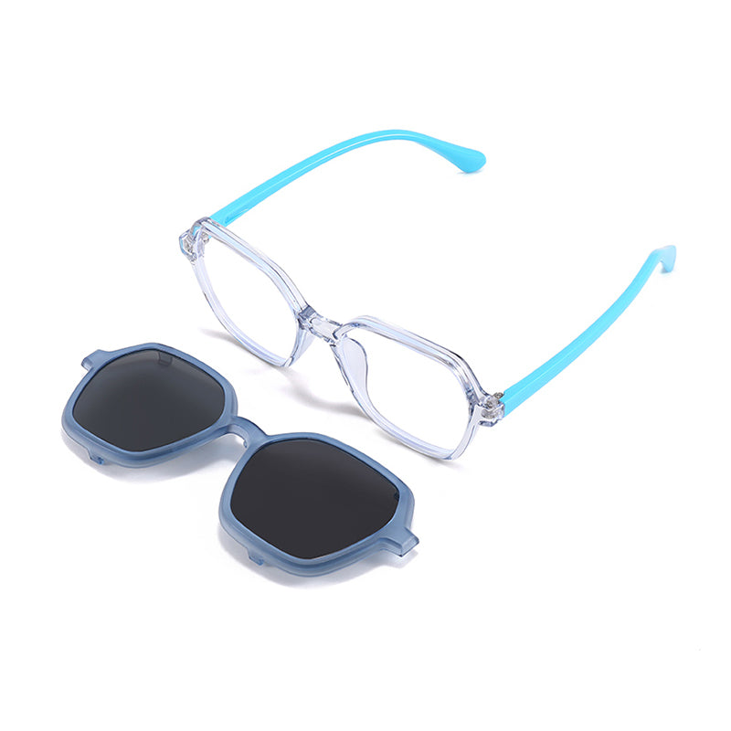 Bolt (2-in-1) White kids magnetic clip-on prescription sunglasses
