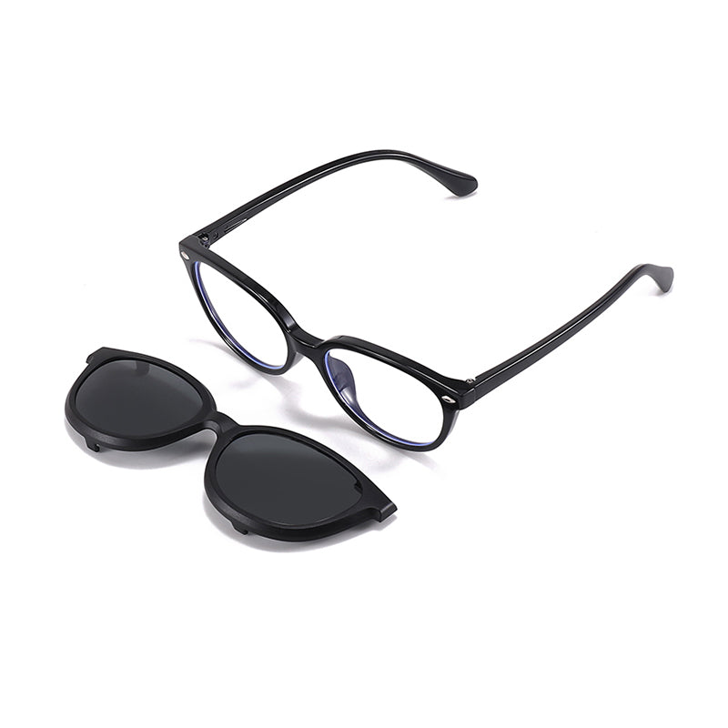 Chase (2-in-1) Black kids magnetic clip-on prescription sunglasses