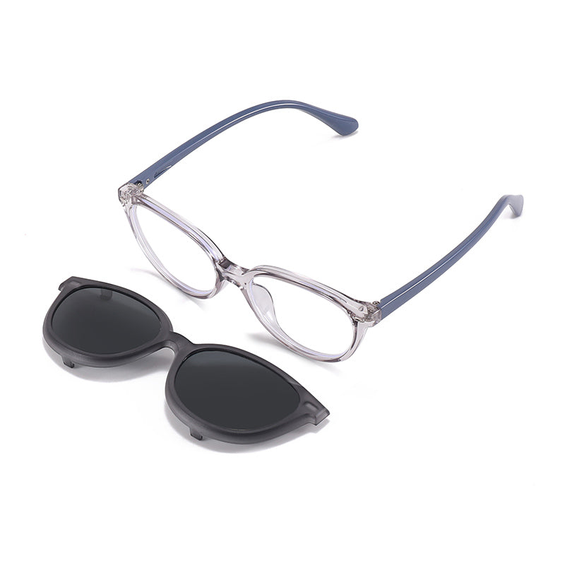 Chase (2-in-1) Gray kids magnetic clip-on prescription sunglasses