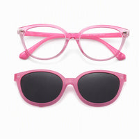 Chase (2-in-1) Pink kids magnetic clip-on prescription sunglasses