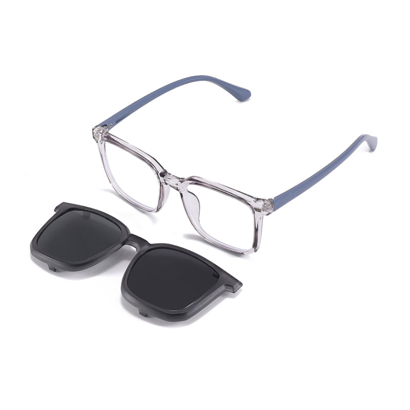 Ryder (2-in-1) Gray kids magnetic clip-on prescription sunglasses