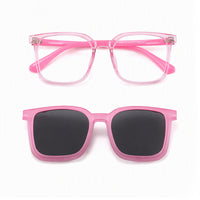 Ryder (2-in-1) Pink kids magnetic clip-on prescription sunglasses