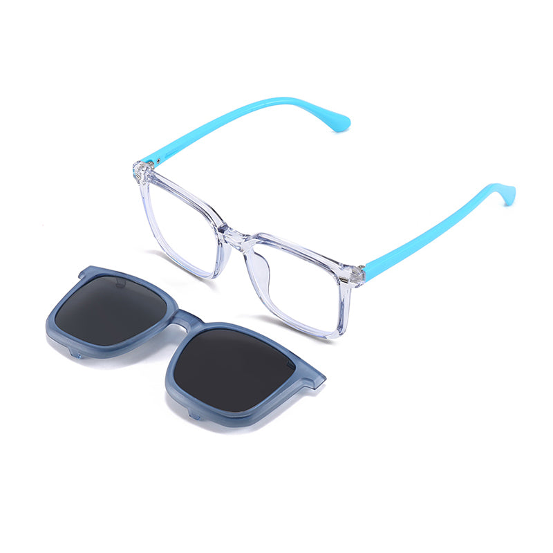 Ryder (2-in-1) White kids magnetic clip-on prescription sunglasses