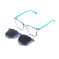 Ryder (2-in-1) White kids magnetic clip-on prescription sunglasses