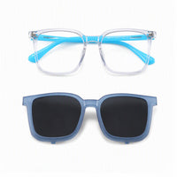 Ryder (2-in-1) White kids magnetic clip-on prescription sunglasses