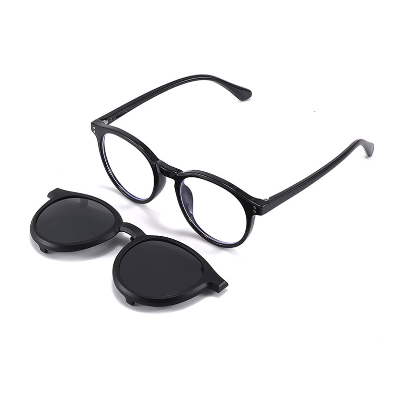 Finn (2-in-1) Black kids magnetic clip-on prescription sunglasses
