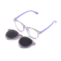 Finn (2-in-1) Purple kids magnetic clip-on prescription sunglasses