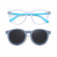 Finn (2-in-1) White kids magnetic clip-on prescription sunglasses