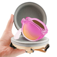 Pocket kids sunglasses in Pink, with travel case