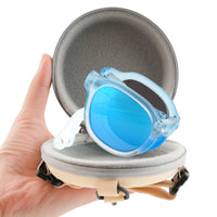 Pocket kids sunglasses in Blue, with travel case