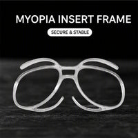 Clear myopia insert frame for glasses with prescription lens holder arms