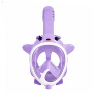 Purple snorkel mask toy with clear panoramic lens and snorkel tube