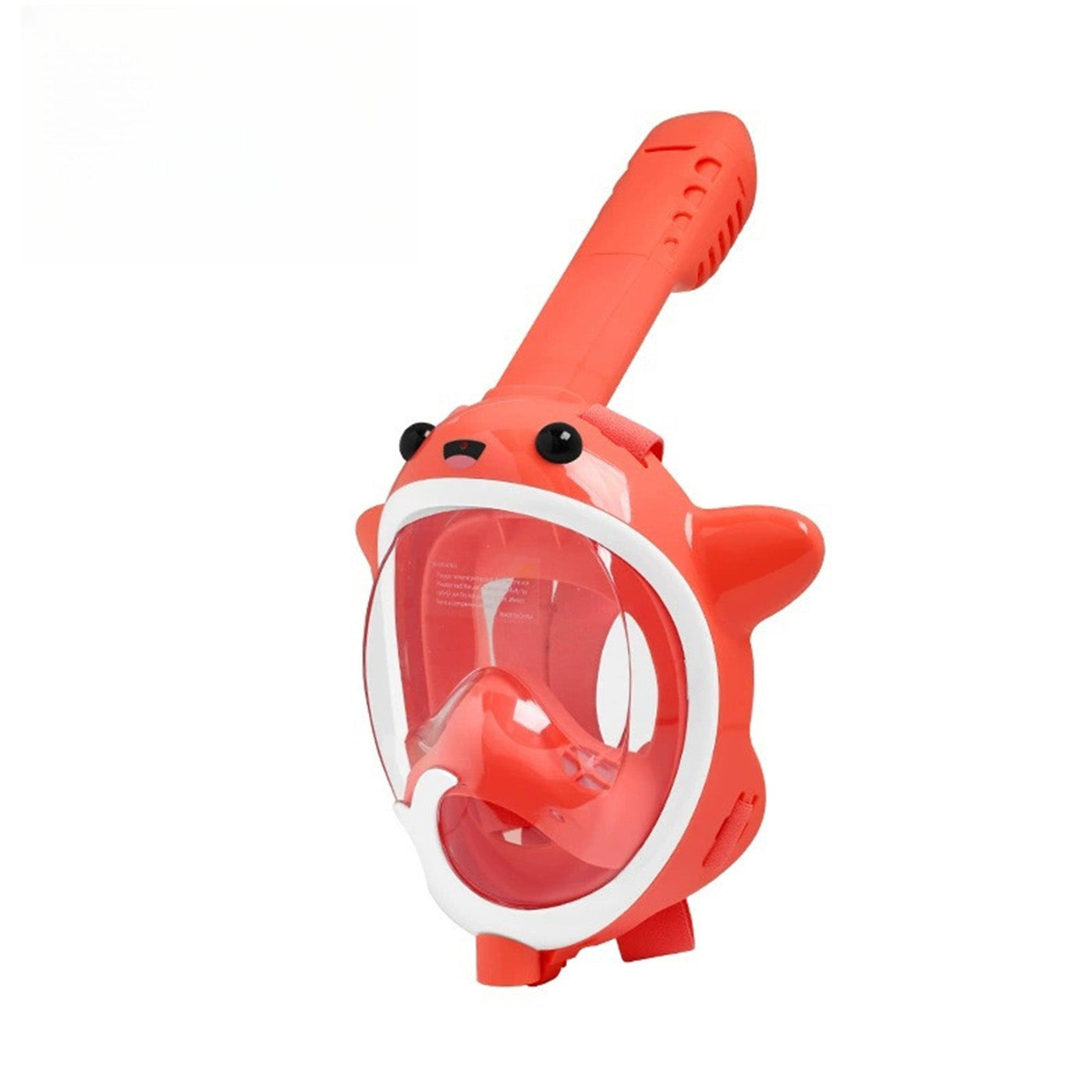 Red snorkel mask toy with clear face shield and round goggles