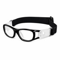 Jasper safety goggles with black frame, clear lenses, and black head strap