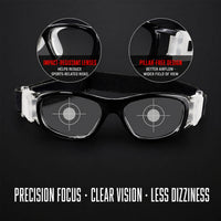 Jasper safety goggles front view with black frame and clear lenses