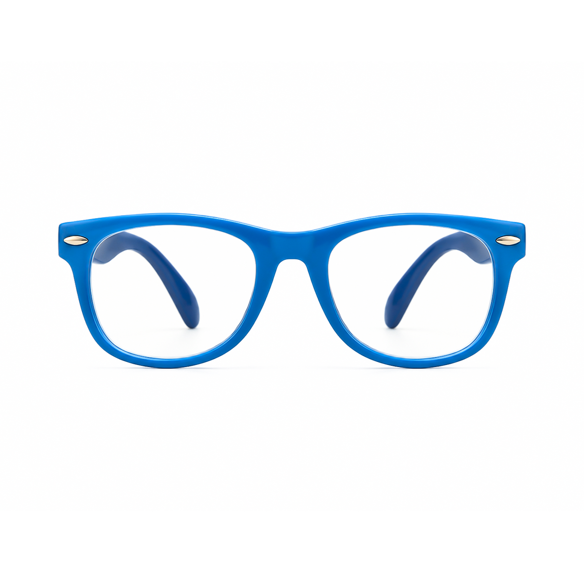 Theo kids prescription glasses in Blue, front view