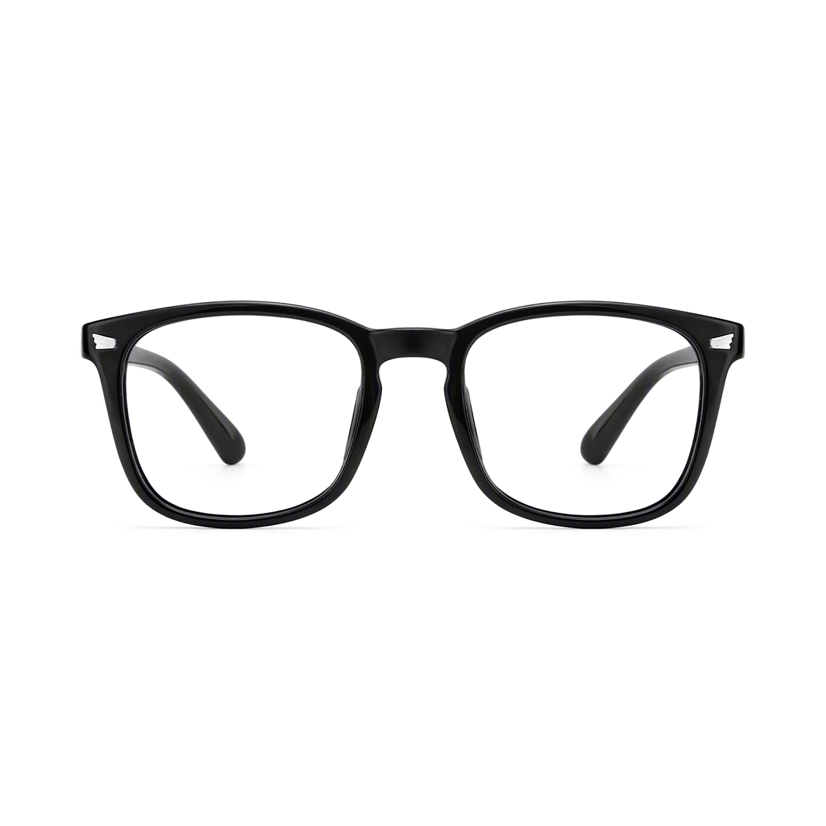 Nico kids prescription glasses in Glossy Black, front view