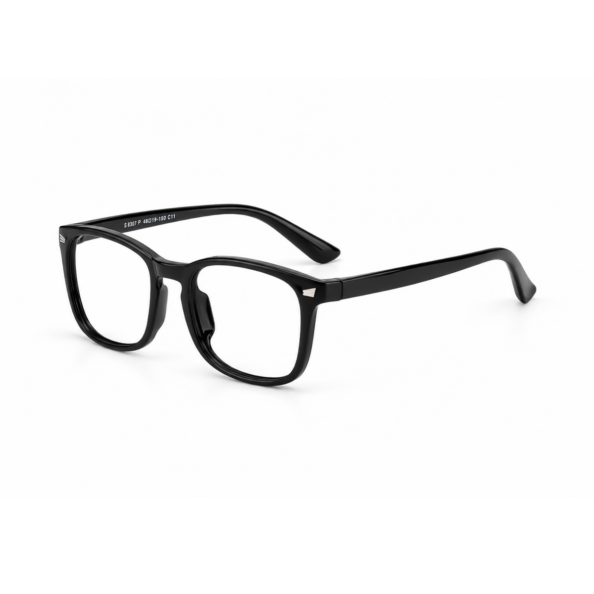 Nico kids prescription glasses in Glossy Black, product view 2