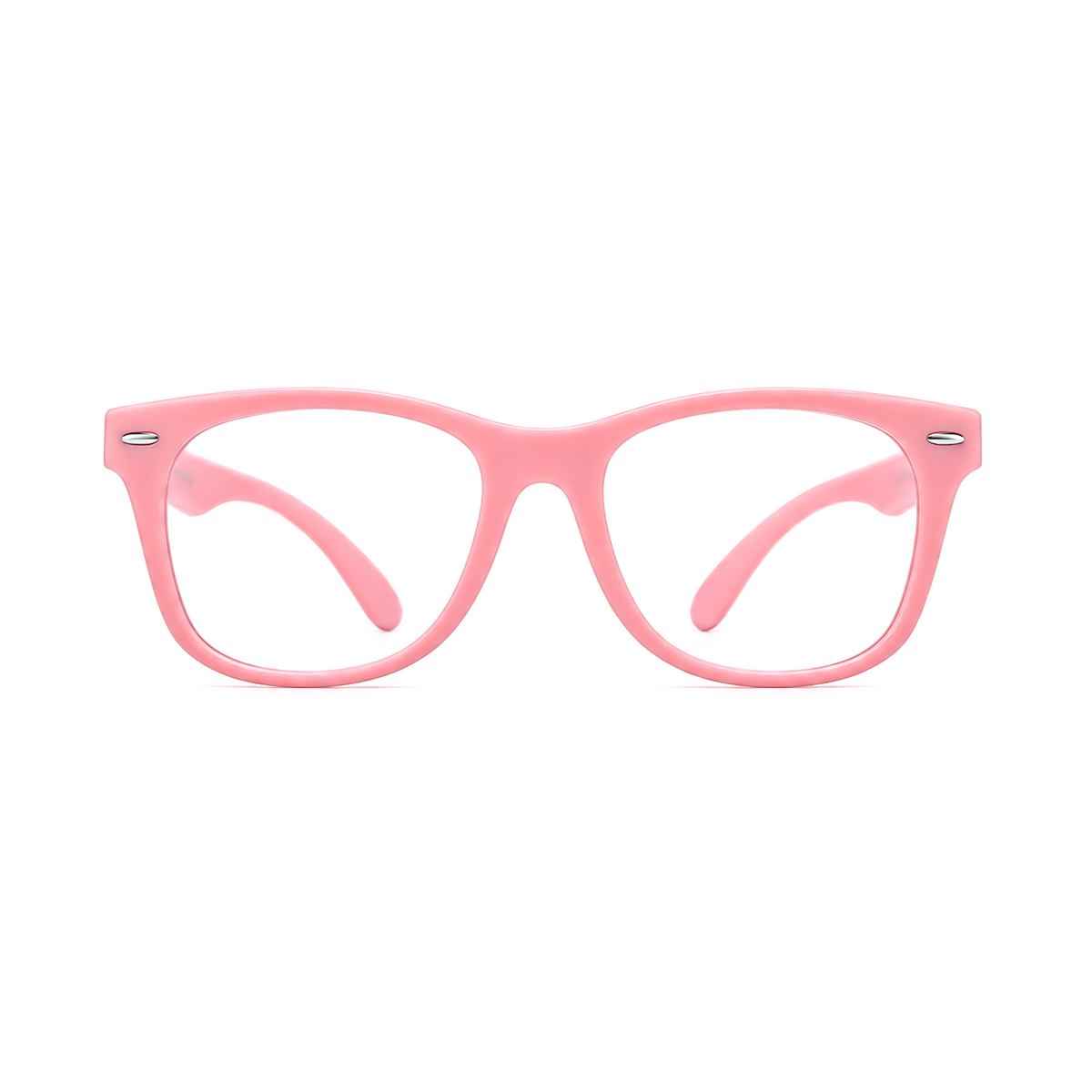 Hazel kids prescription glasses in Pink, front view