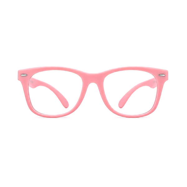 Hazel kids prescription glasses in Pink, front view