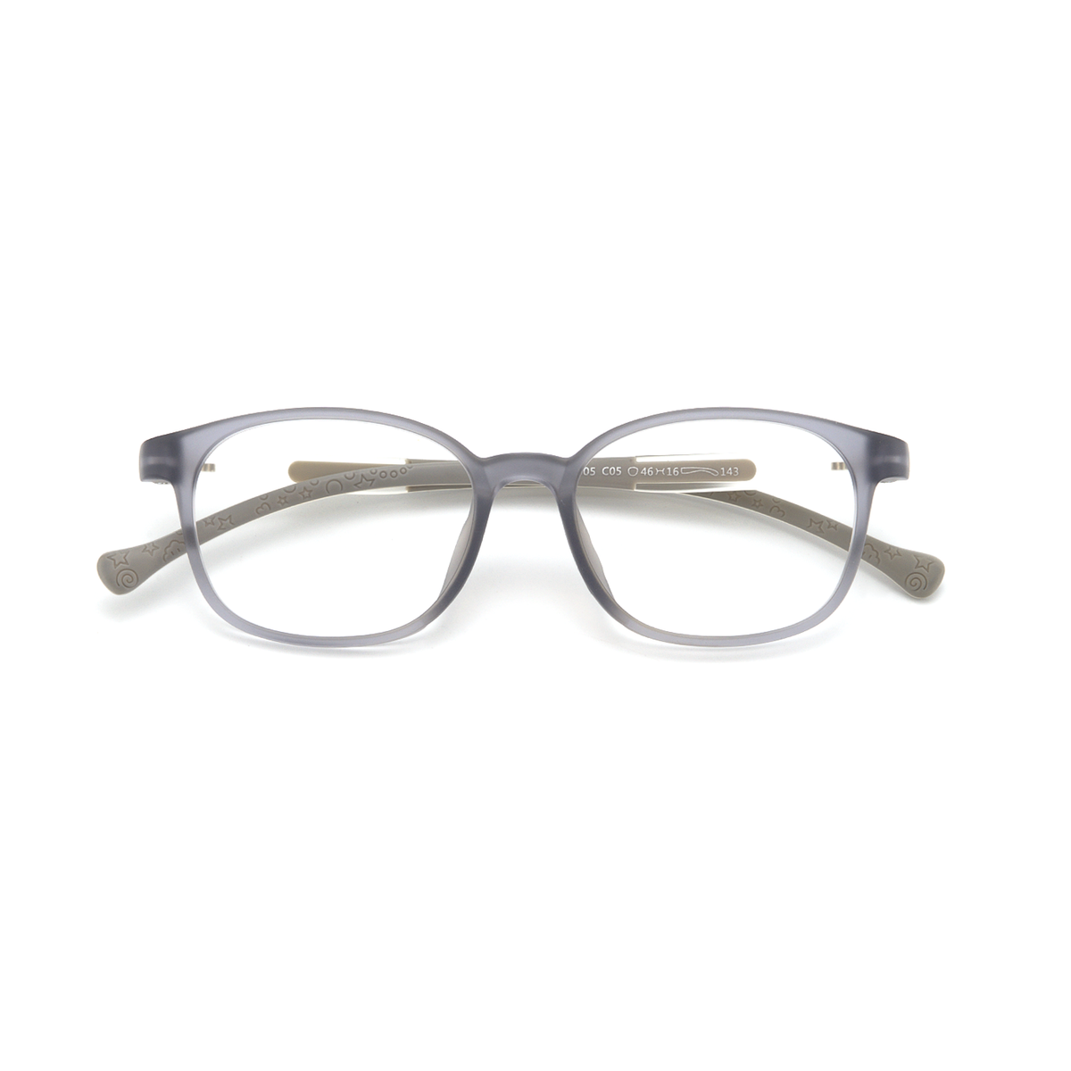 Rowan kids prescription glasses in Grey, front view