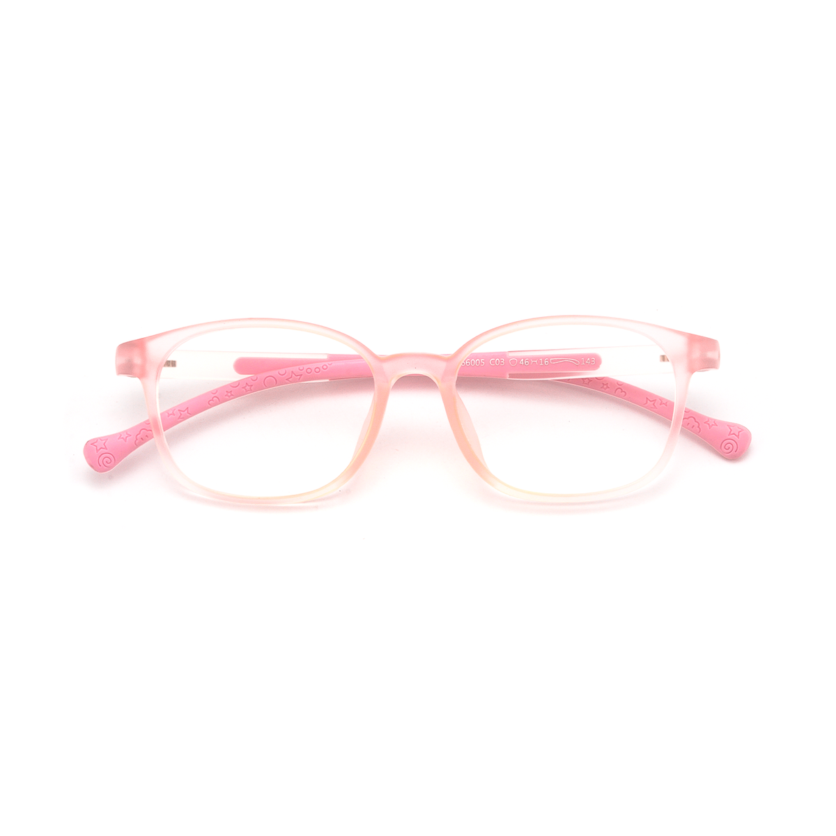Rowan kids prescription glasses in Pink, front view