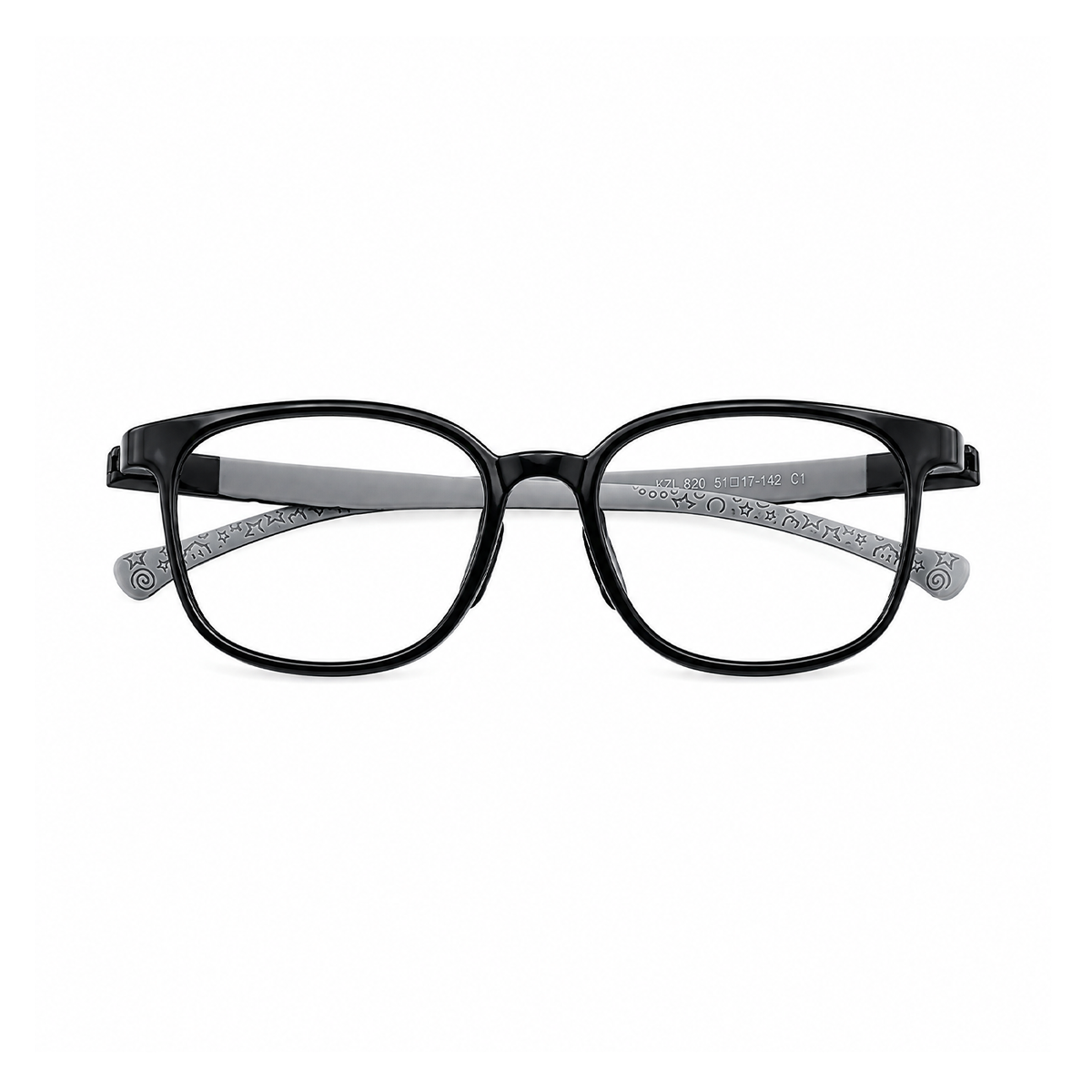 Jude kids prescription glasses in Black, front view