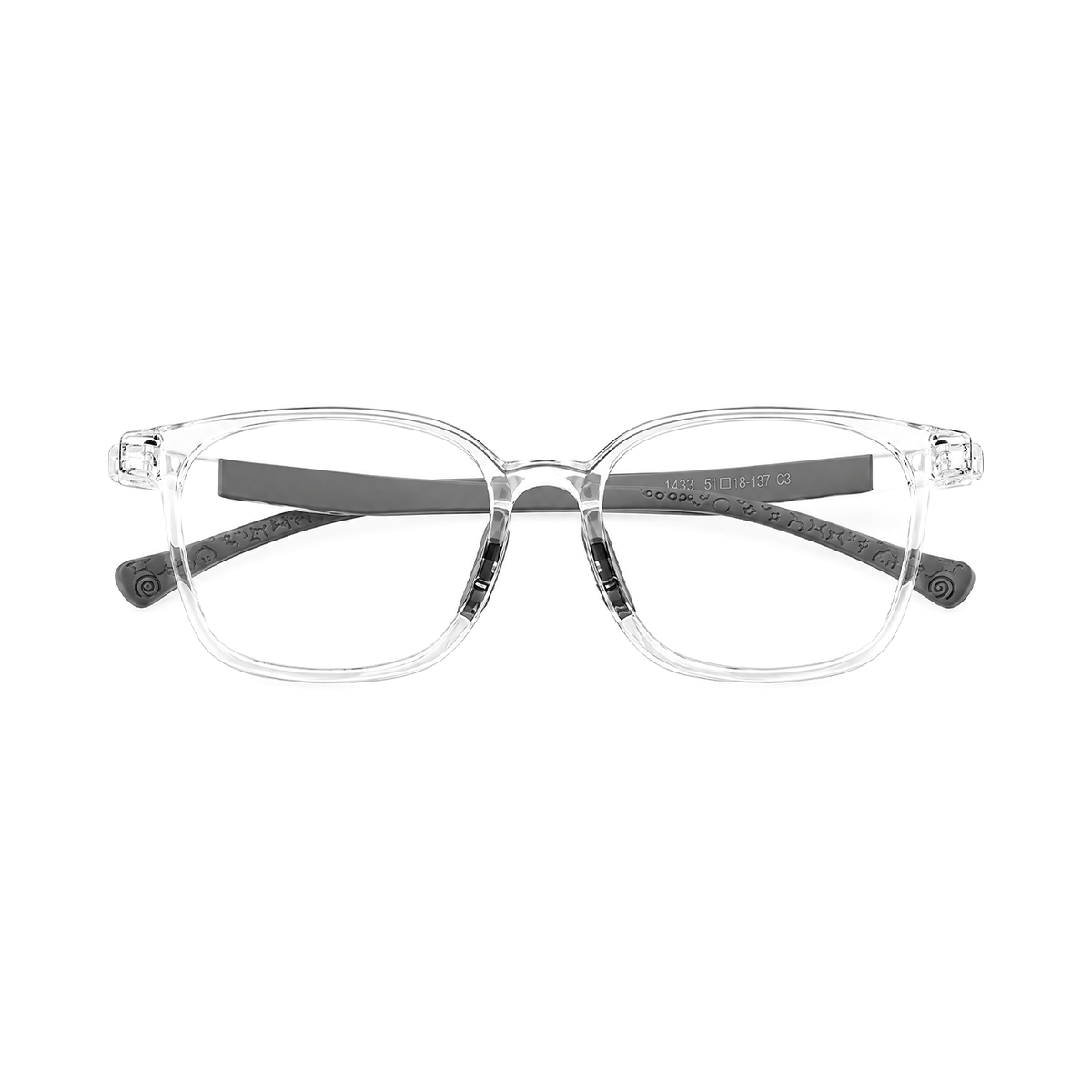 Jude kids prescription glasses in Grey, front view