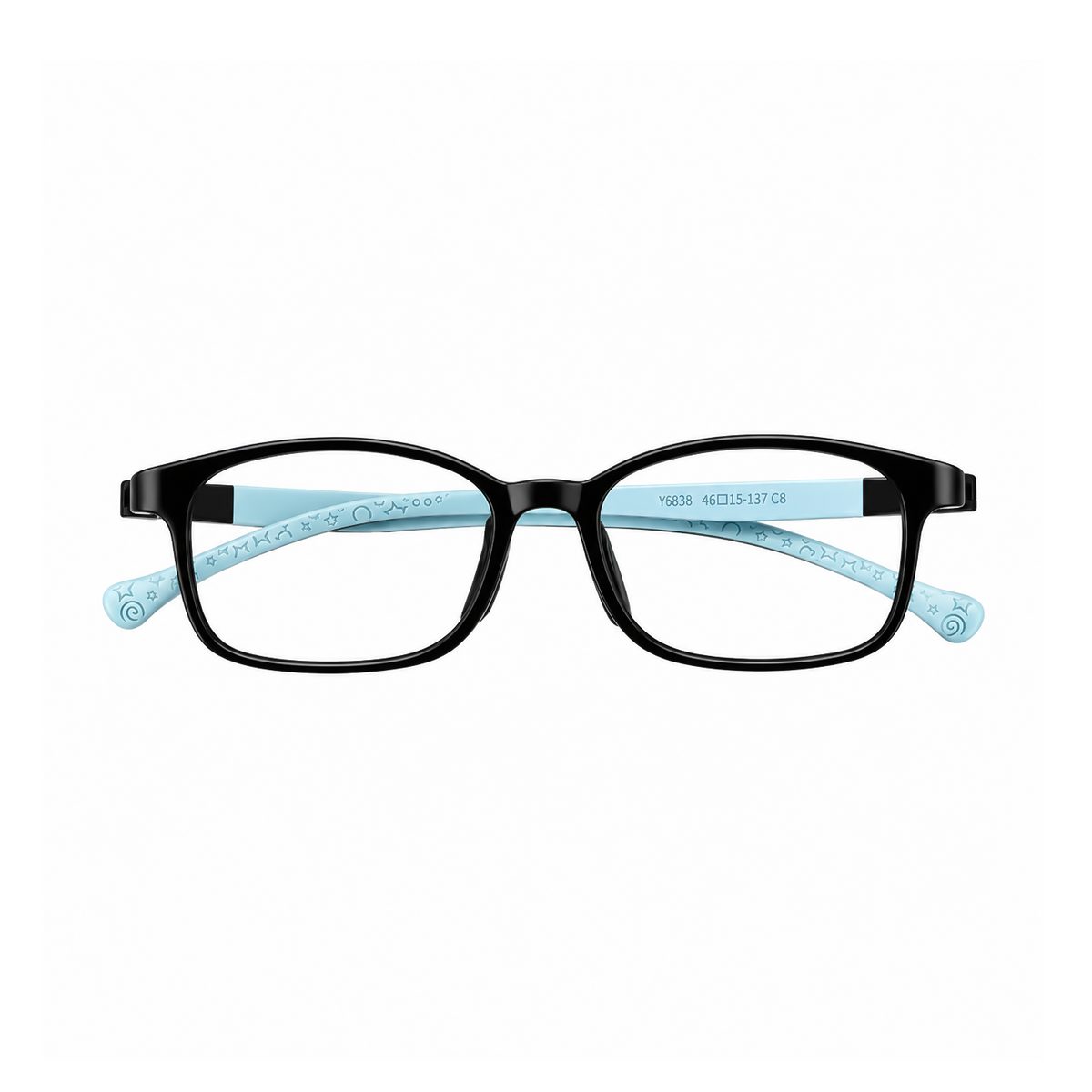 Mila kids prescription glasses in Black, front view