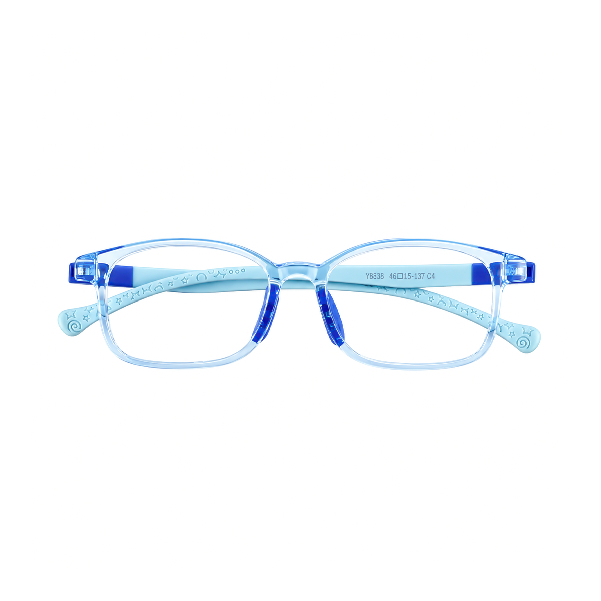 Mila kids prescription glasses in Blue, front view