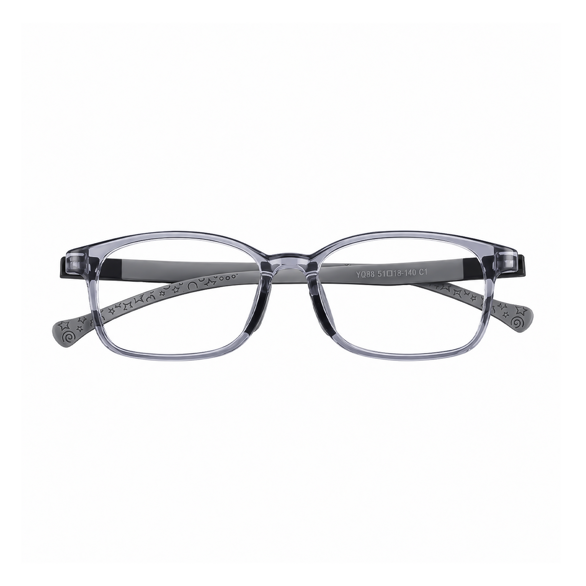Mila kids prescription glasses in Grey, front view