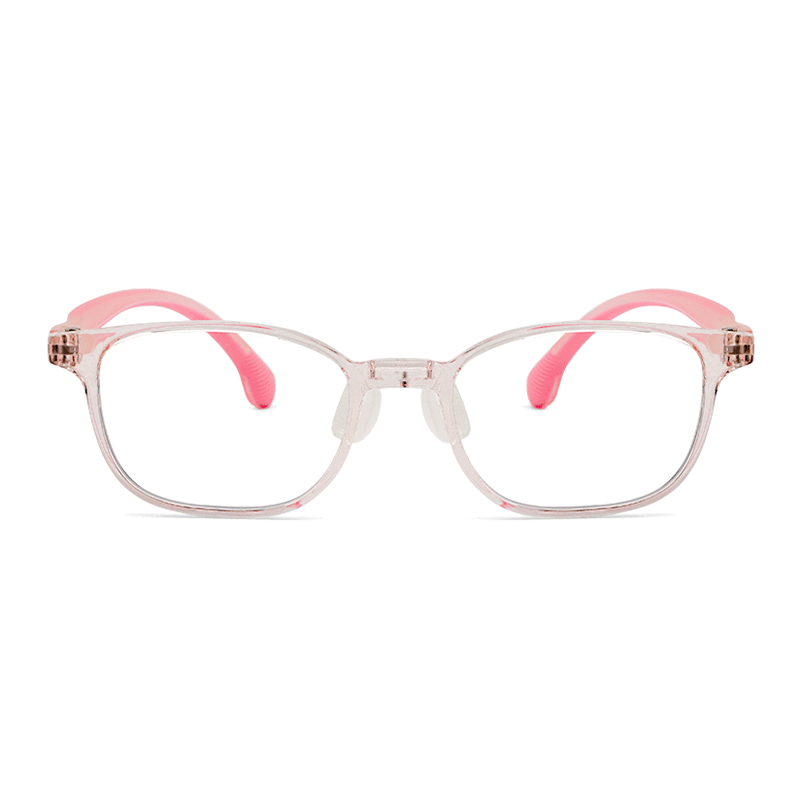 Cora kids prescription glasses in Pink, front view