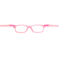 Pink full-rim eyeglasses frame with slim rectangular shape