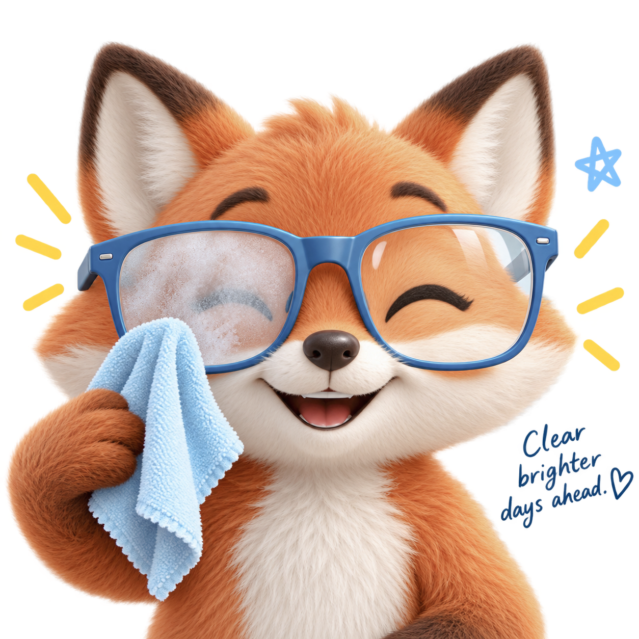 Buddy wiping glasses